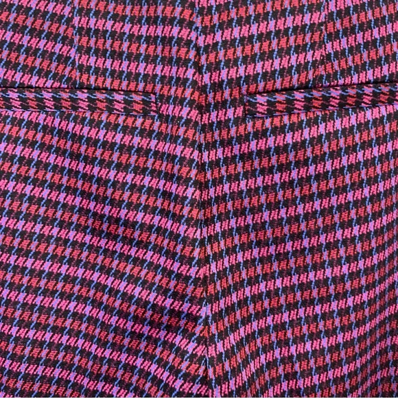 ECRU Plaid Pants Woman XS Purple Houndstooth Pockets Crop Preppy Casual NEW - Picture 6 of 12
